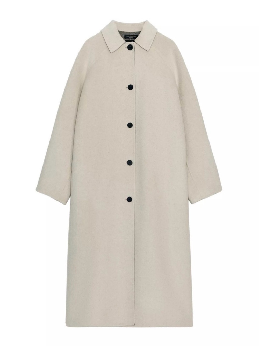 Zara ZW Collection limited edition long wool blend coat size L